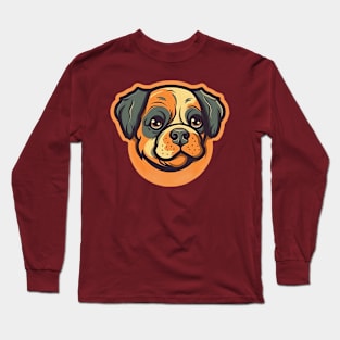 Cartoon small dog head Long Sleeve T-Shirt